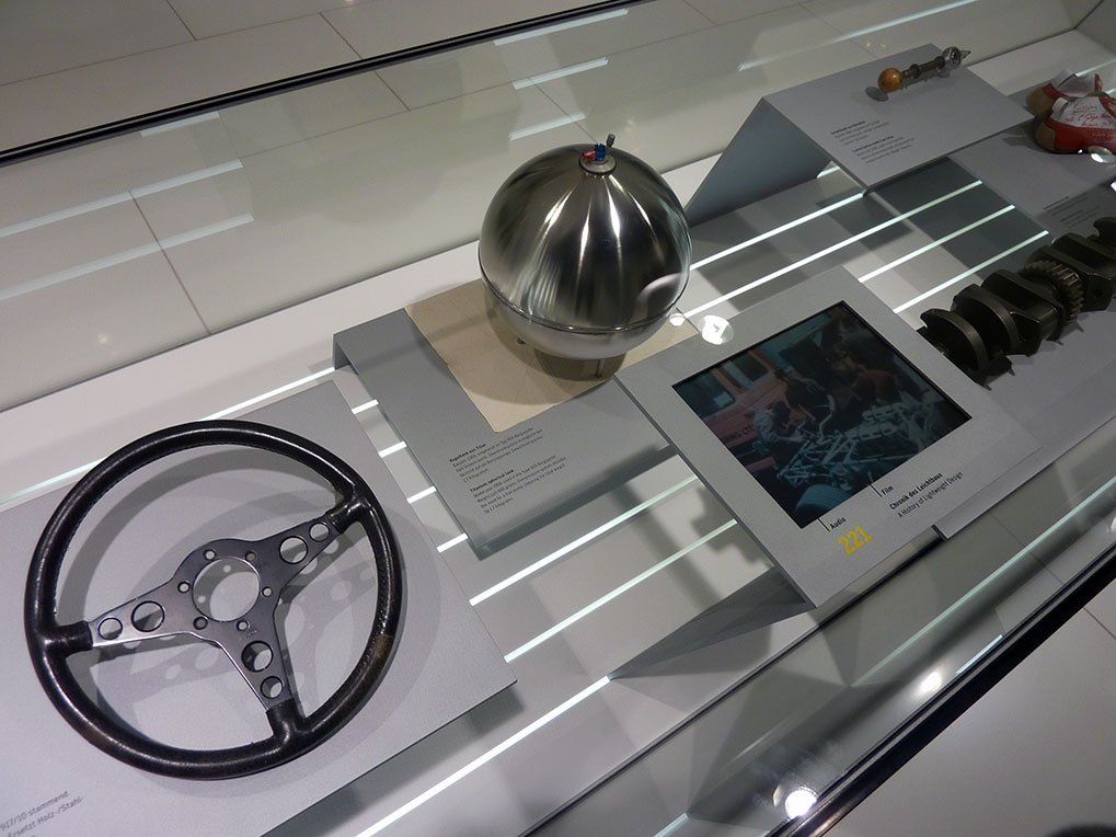 Engineering innovation display in the Porsche Museum
