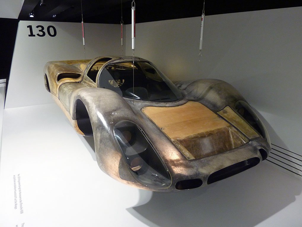 Porsche 908 fiberglass body in the Porsche Museum