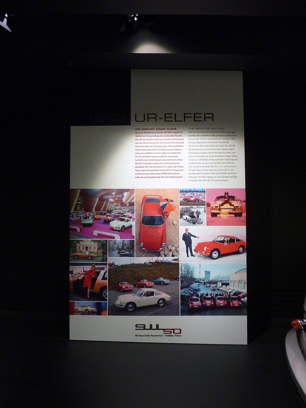 Historic Carrera GT display in the Porsche Museum