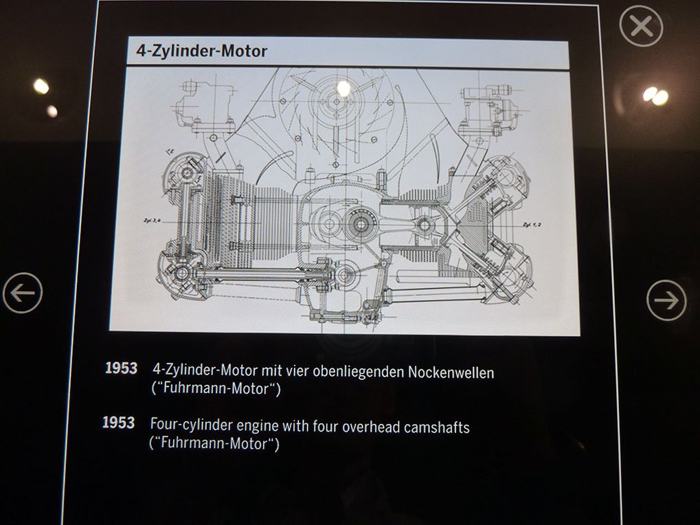 Flat-four boxer drawing in the Porsche Museum