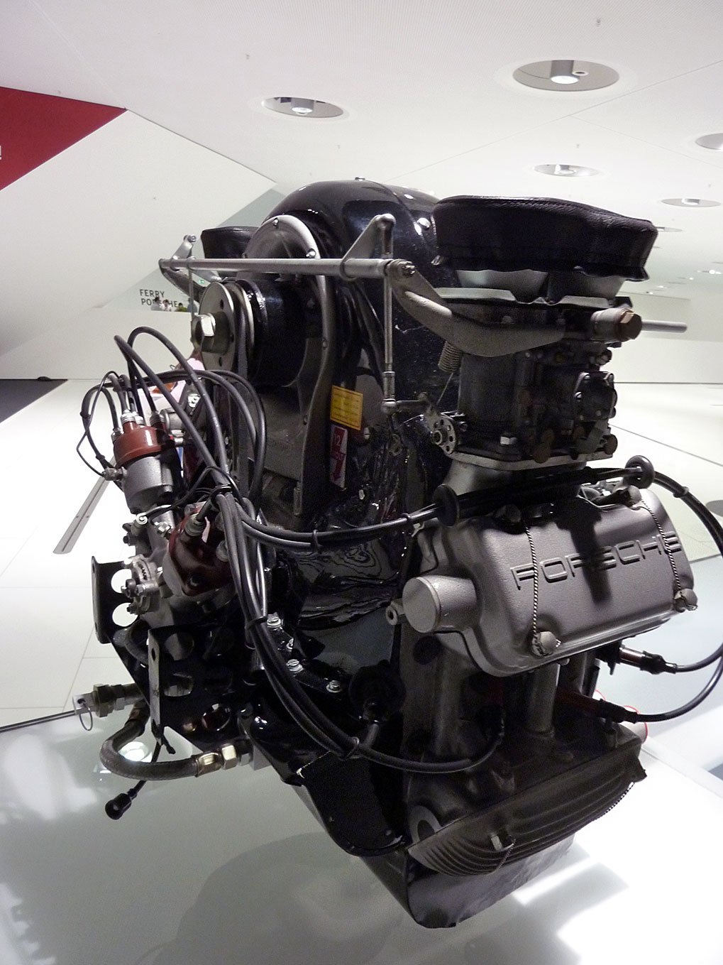 Technical exhibit detail in the Porsche Museum