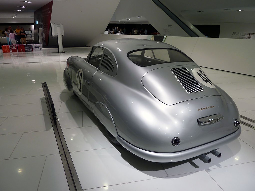Porsche 356 SL Coupe in the motorsport hall