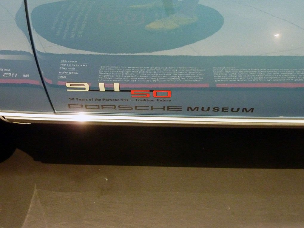 Targa roof display in the Porsche Museum