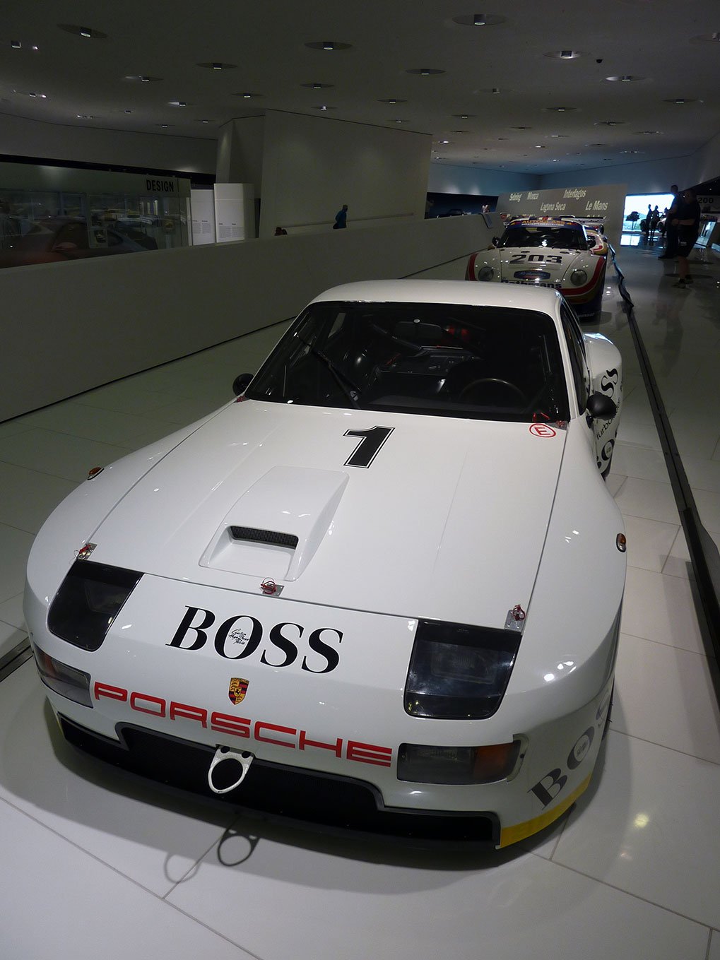 Porsche 924 GTP exhibit detail in the museum