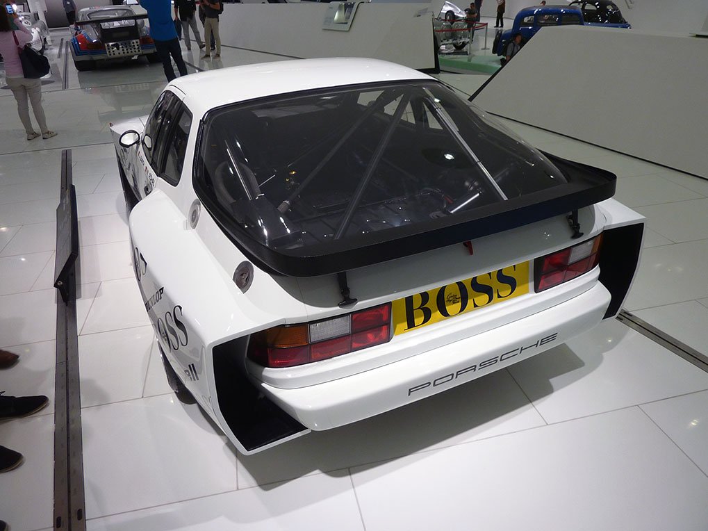 Porsche race car detail in the museum