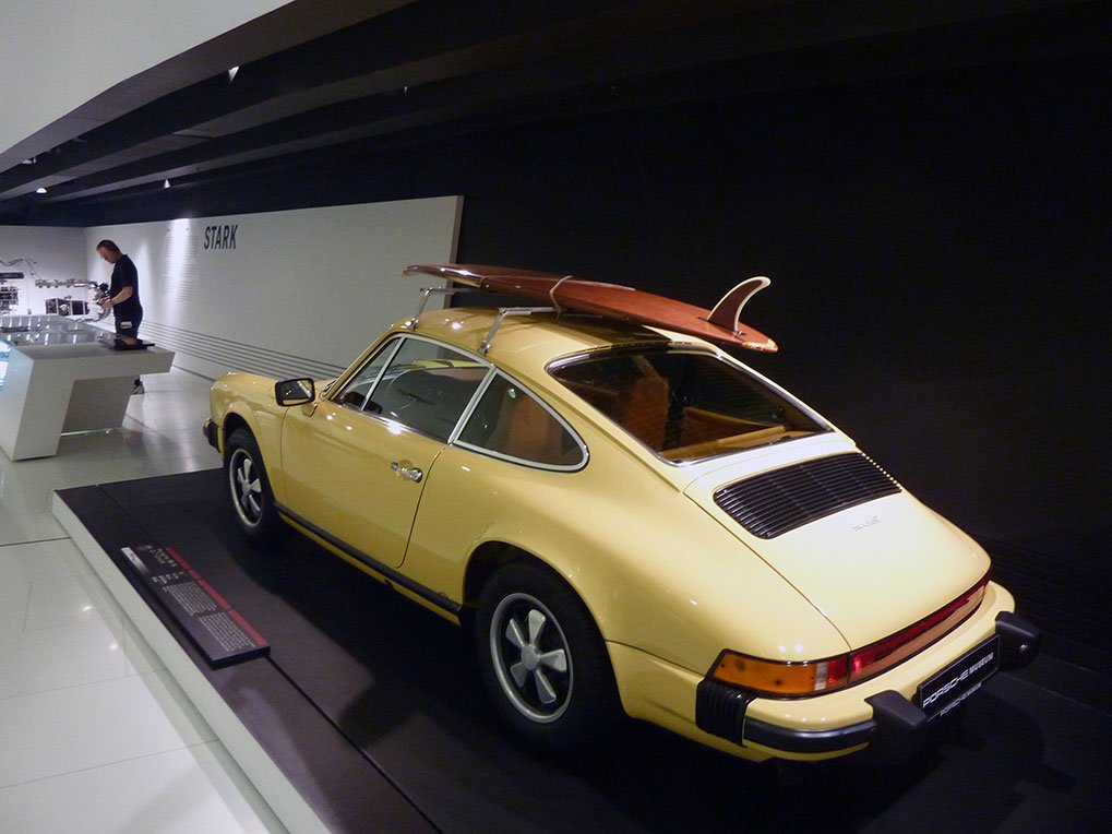 Twin-turbo six-cylinder boxer engine in the Porsche Museum