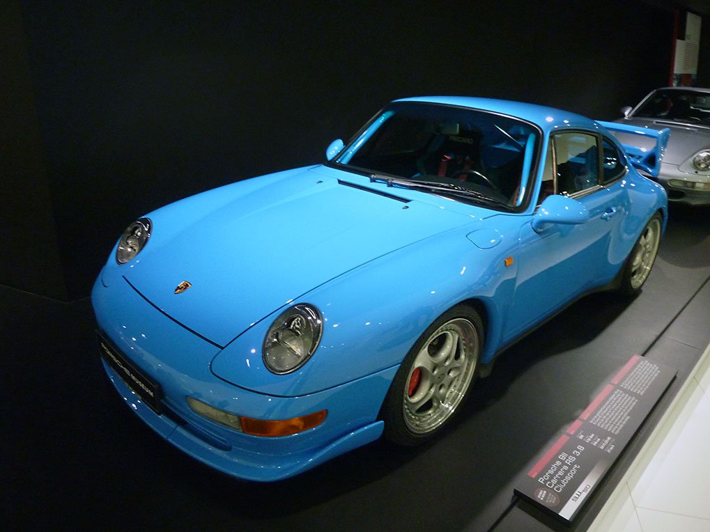 Porsche RS Clubsport exhibit detail in Stuttgart