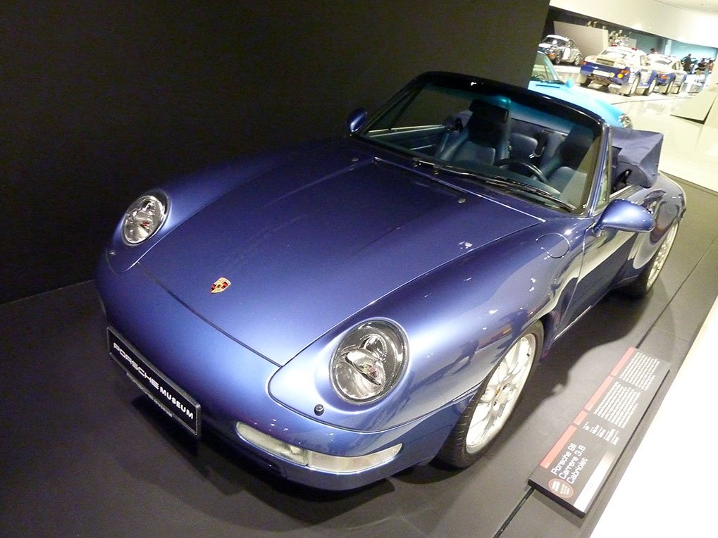 Type 993 Porsche 911 Cabriolet detail in the museum