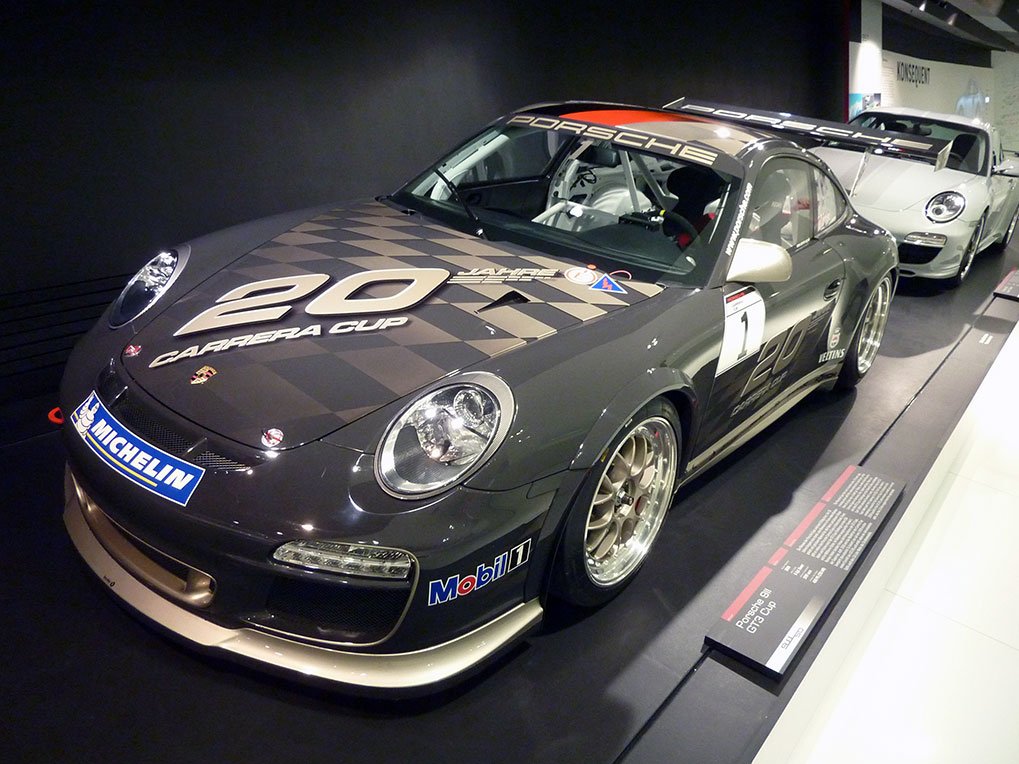 Porsche 911 GT3 Cup detail in the museum