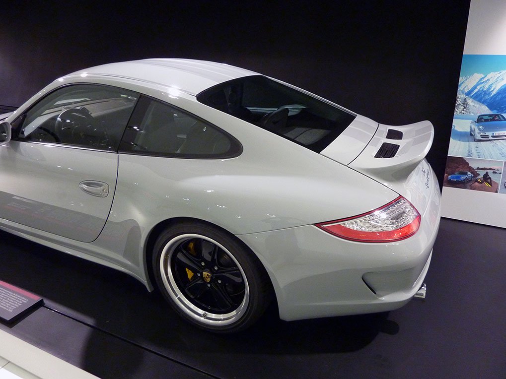 Signature wall inside the Porsche Museum anniversary exhibition