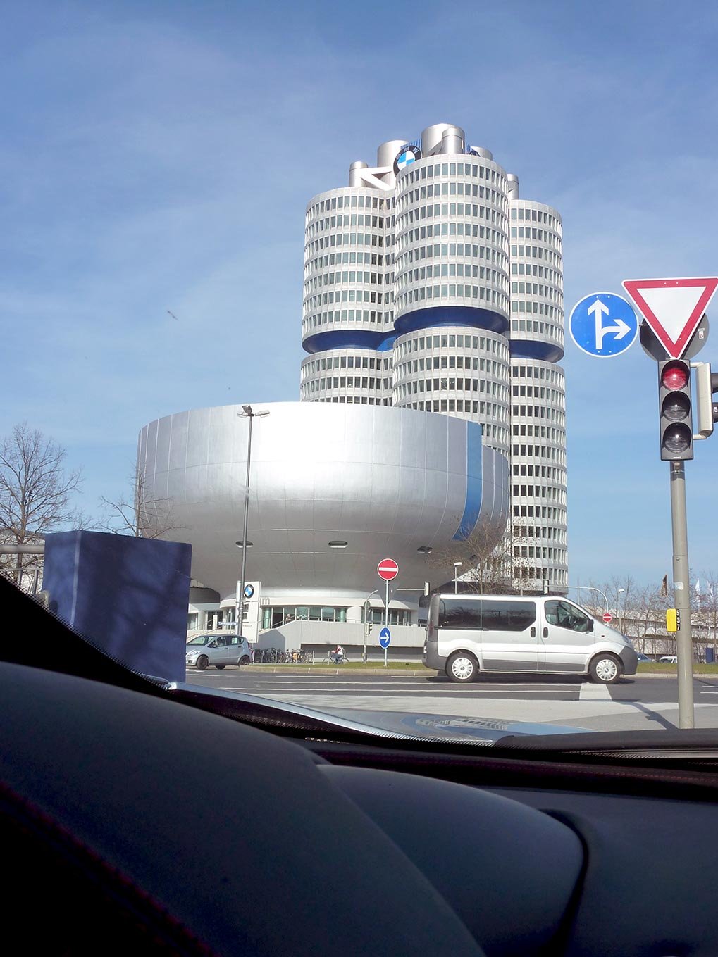 View of BMW Museum and BMW headquarters through the SLR 722 window