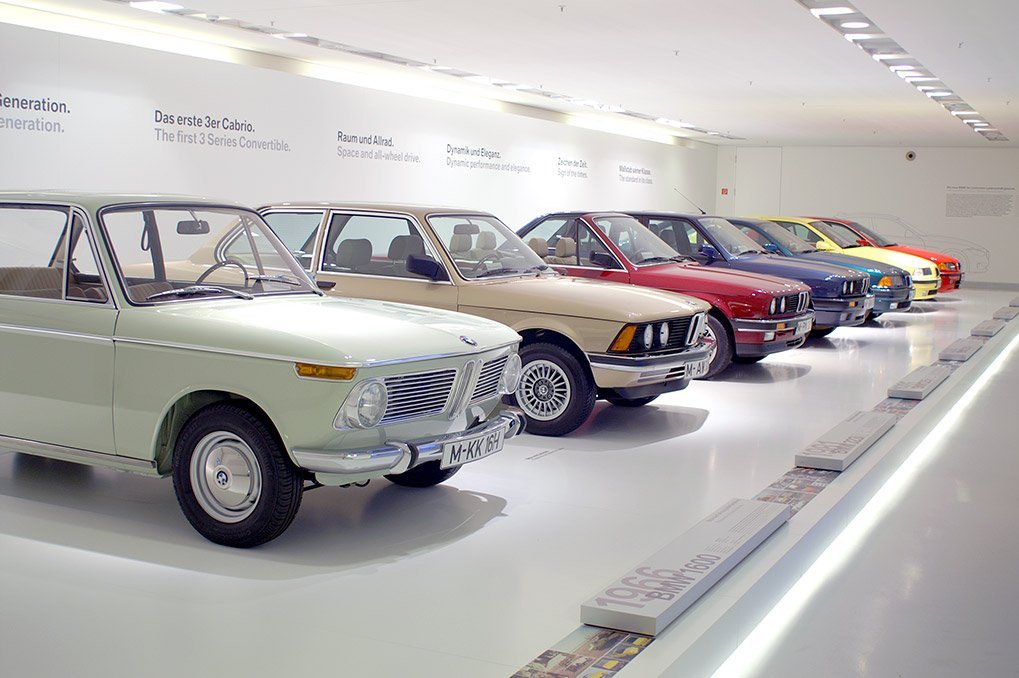 BMW 3 Series exhibition display detail at the museum