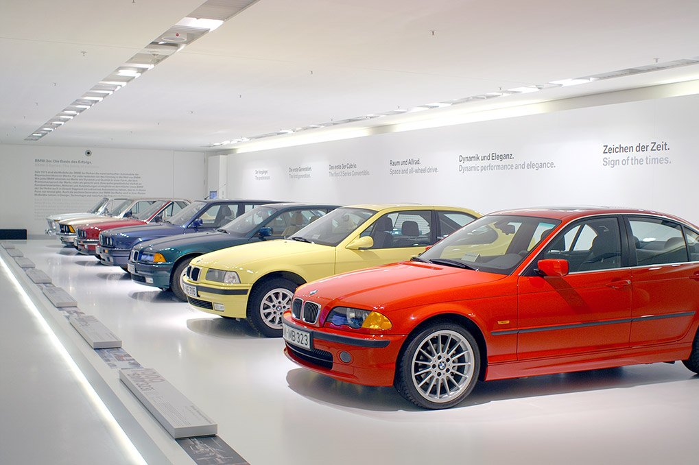 BMW 3 Series exhibition display in the BMW Museum