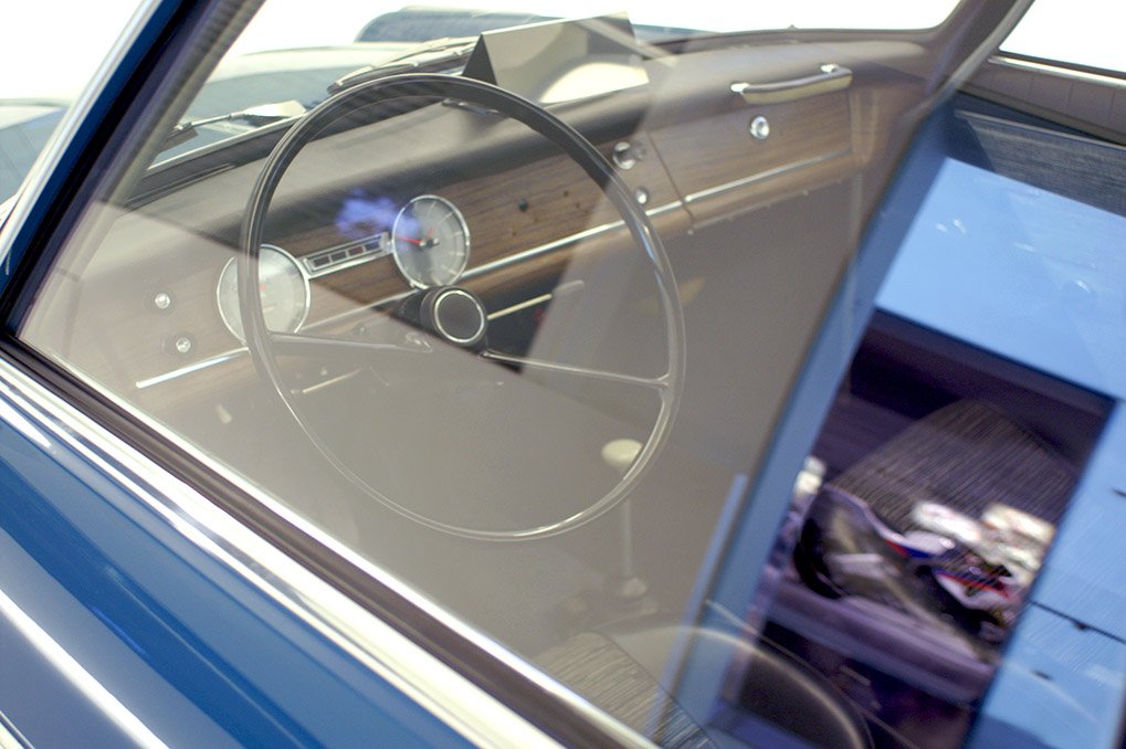 Interior detail of the BMW 700 at the museum
