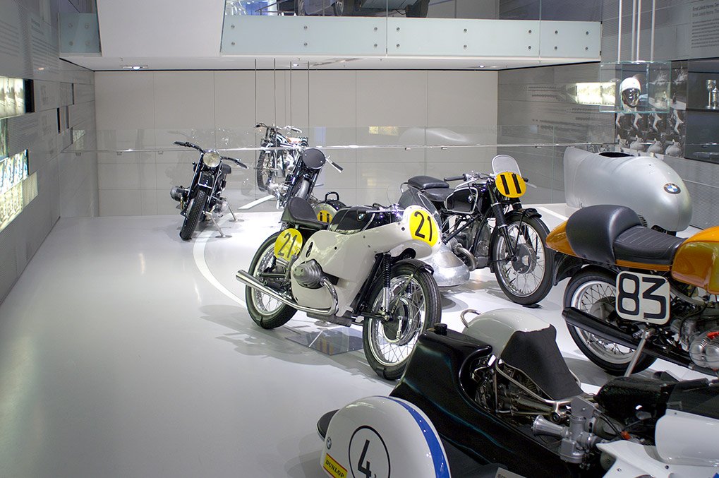 BMW motorsport motorcycle display in Munich museum