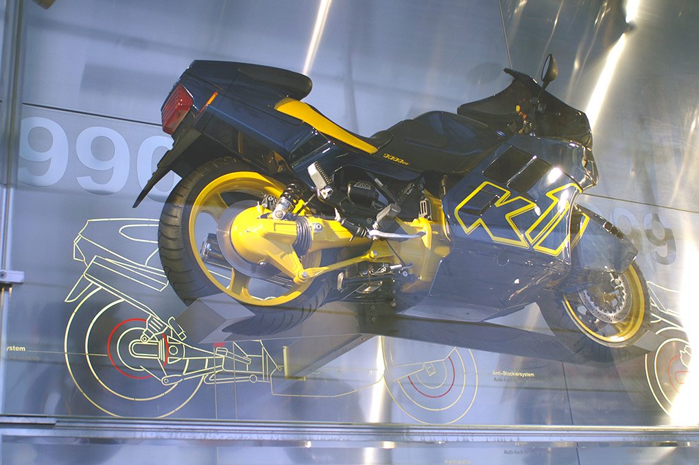 BMW motorcycle display arrangement in the museum