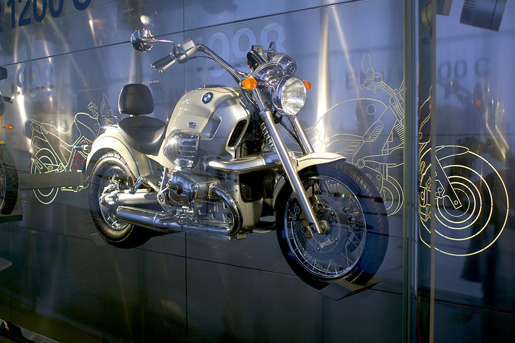 BMW motorcycle section inside the Munich museum
