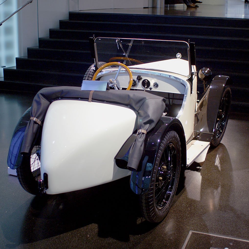 BMW 3/15 roadster displayed in the BMW Museum
