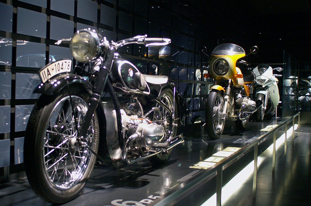 BMW motorcycle history section at the museum