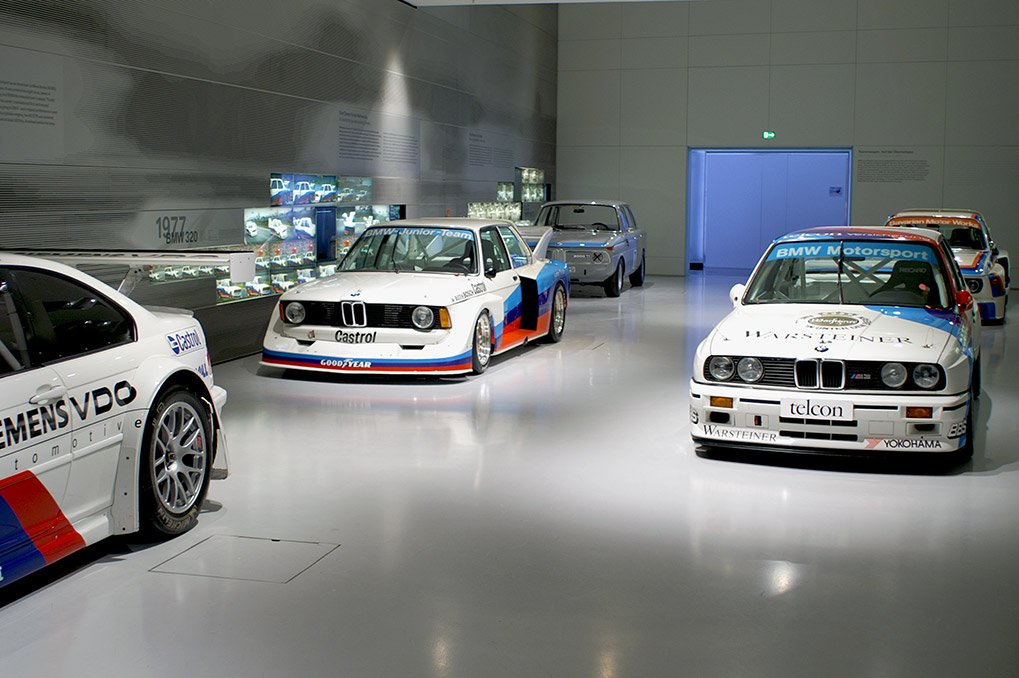 BMW racing exhibition display at the museum