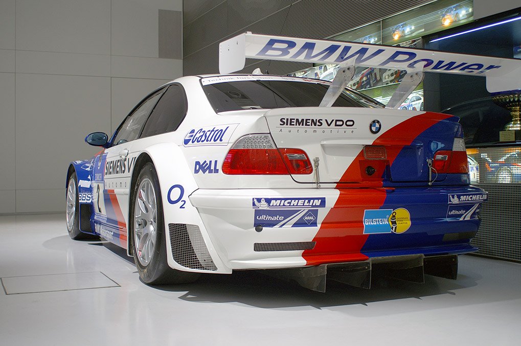 BMW race car hall detail in Munich museum