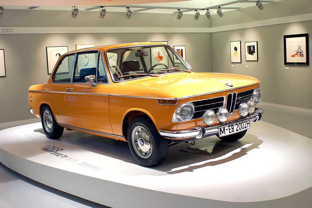 BMW 2002Ti exterior detail in the museum