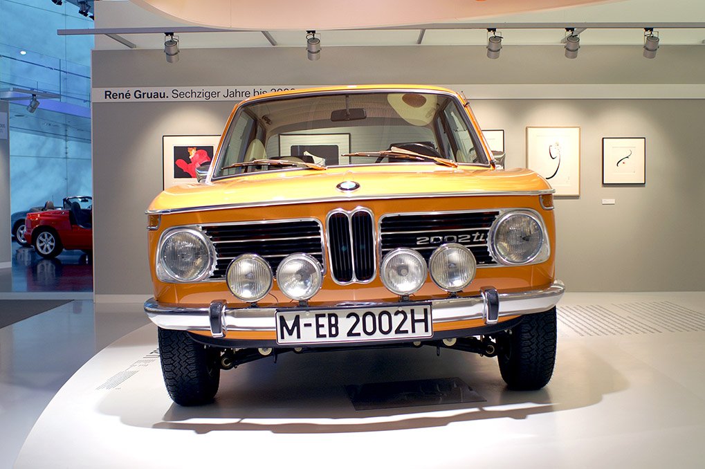 Classic BMW 2002 exhibit in Munich