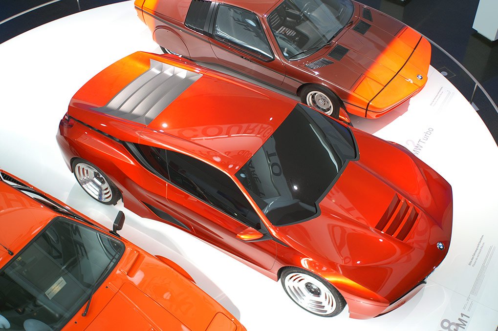 BMW M1 display detail at the museum