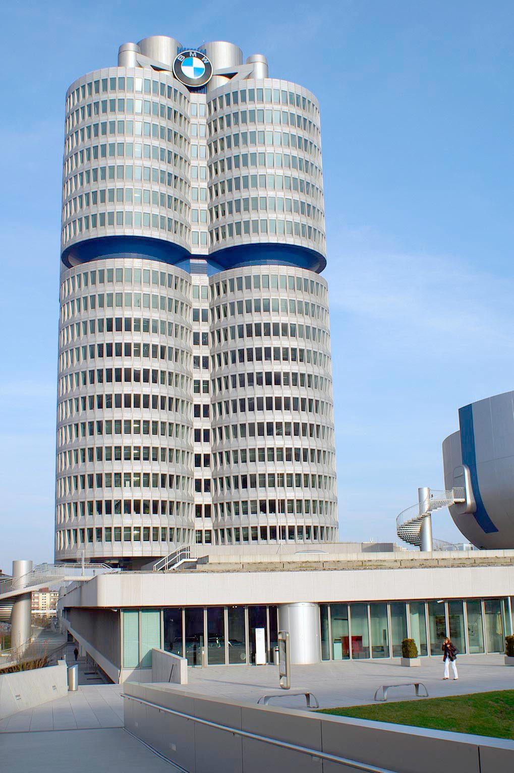 View of BMW Museum and BMW headquarters in Munich