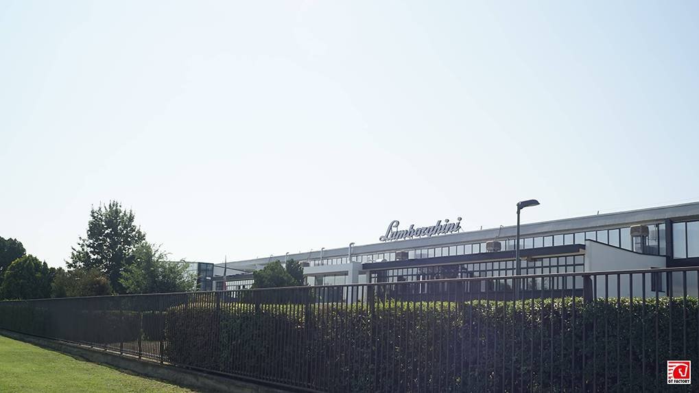 Exterior of the Lamborghini factory in Sant'Agata Bolognese