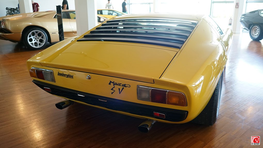 Yellow Lamborghini Miura SV at the museum