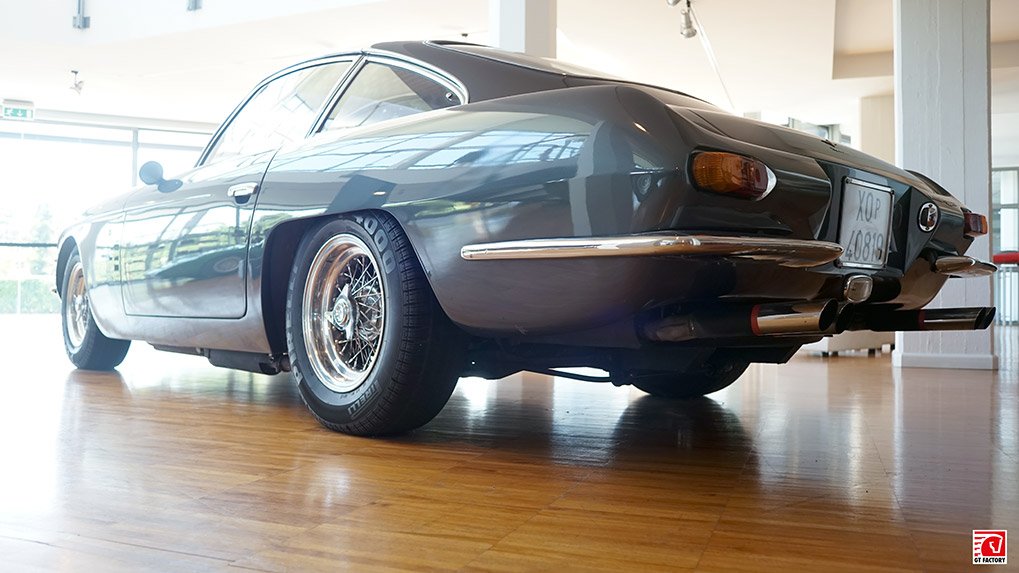 Rear view of Lamborghini 400 GT 2+2 at the museum