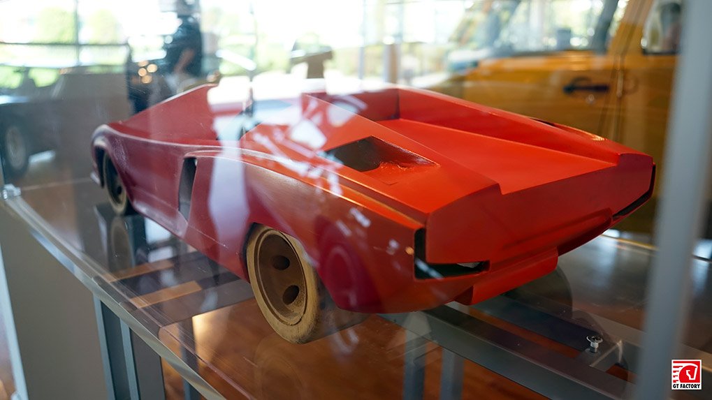 Lamborghini Countach scale model at the Lamborghini Museum