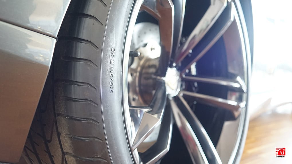 Lamborghini Estoque concept rear wheel detail at the Lamborghini Museum