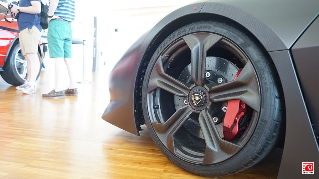 Lamborghini Sesto Elemento detail view at the Lamborghini Museum