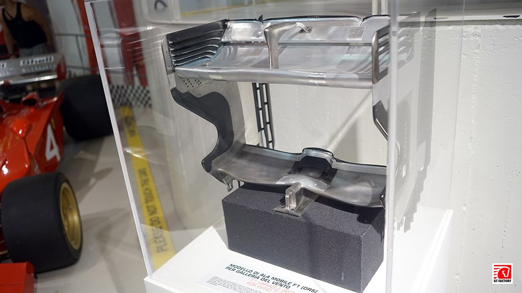 1 to 3 scale rear wing model for wind tunnel testing at the Ferrari Museum