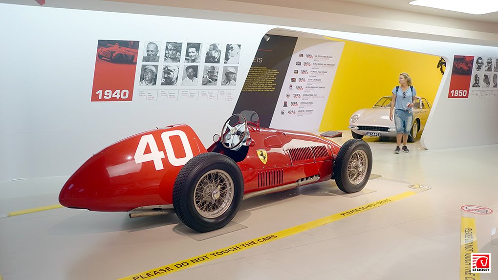 First exhibition hall at the Ferrari Museum in Maranello