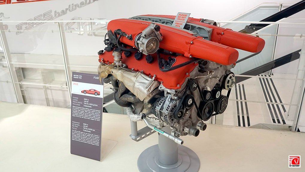Ferrari F140 engine for F12 Berlinetta on display