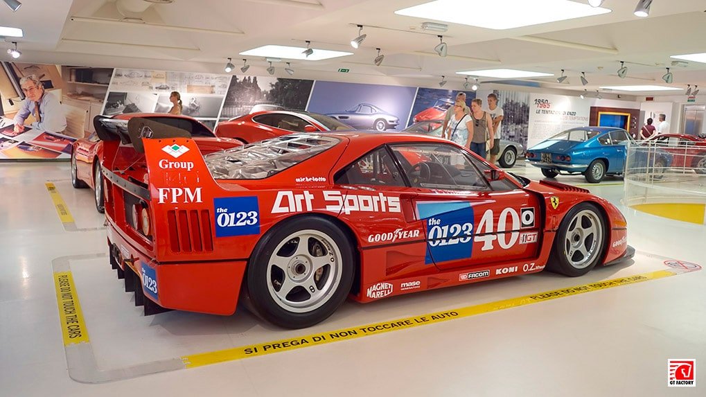 Ferrari F40 LM detail view at the Ferrari Museum in Maranello
