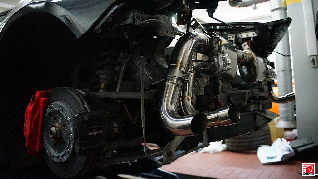 ipe titanium exhaust system for lamborghini lp610-4 installation process 