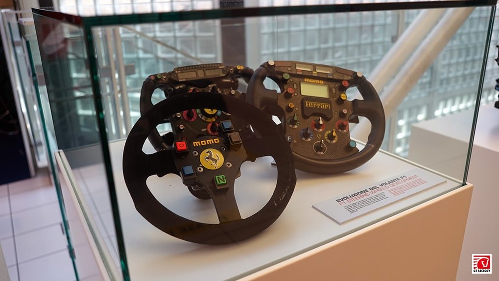 Evolution of Ferrari Formula 1 steering wheels at the museum
