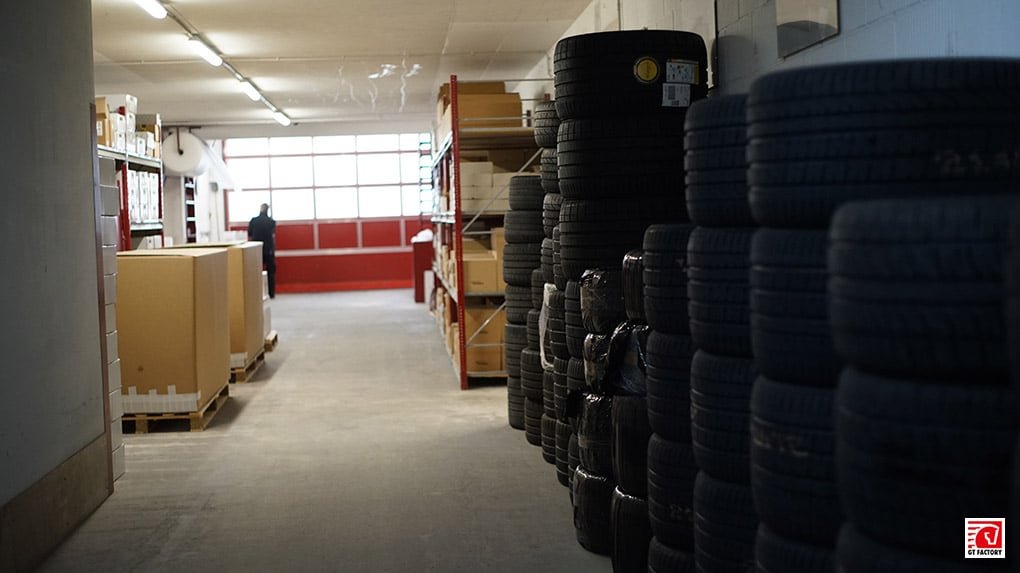 View of the Novitec tire storage area