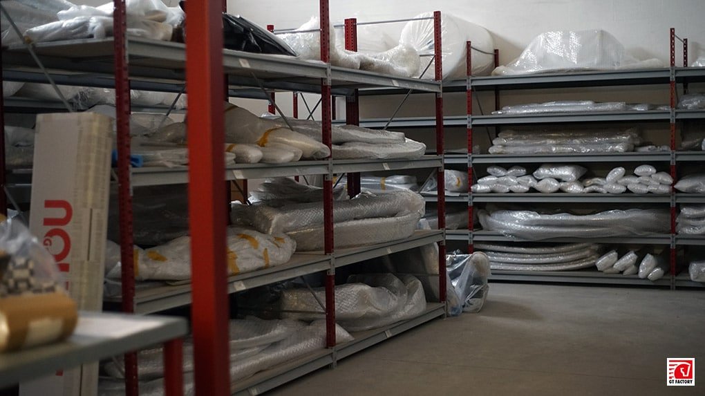 View of the Novitec storage area with exterior parts and components