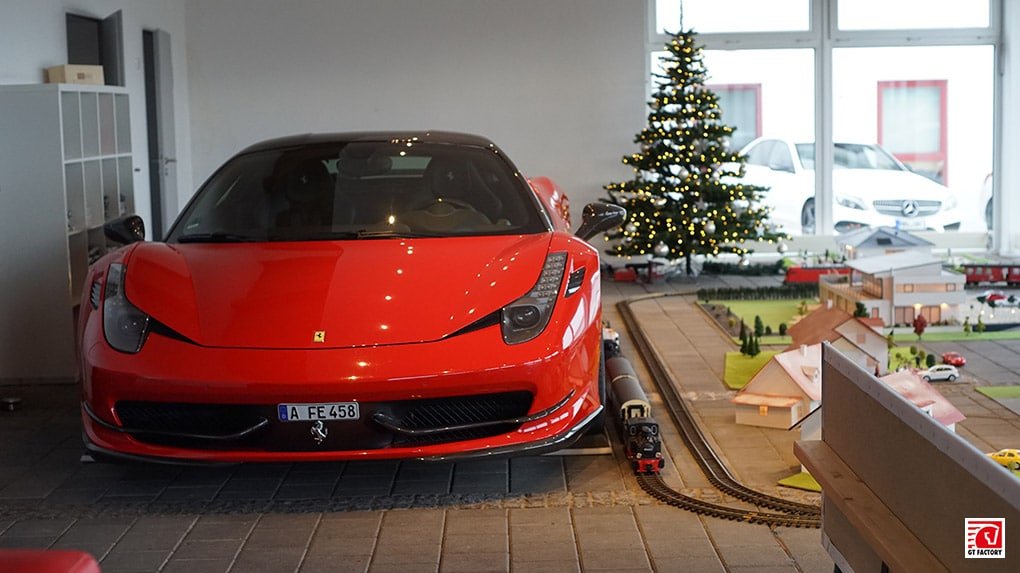 Holiday decorations inside the Novitec headquarters