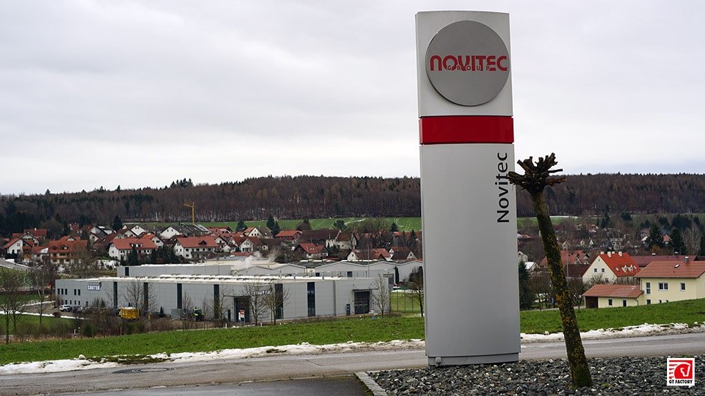 Entrance sign of the Novitec headquarters in Stetten, Germany