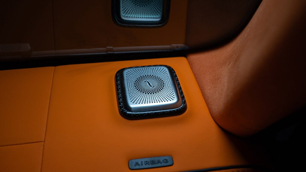 Mercedes-Benz G63 bespoke interior detail with Lava Orange leather