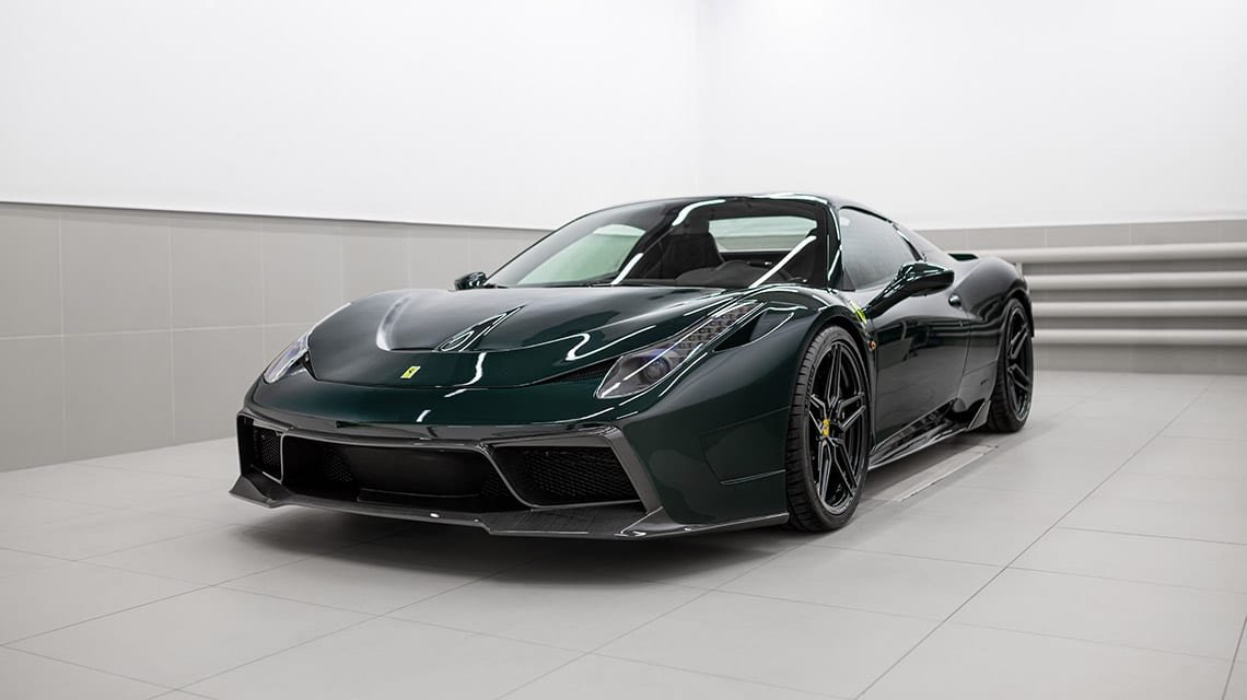 Body kit and aero installation on Ferrari 458 with Vorsteiner components