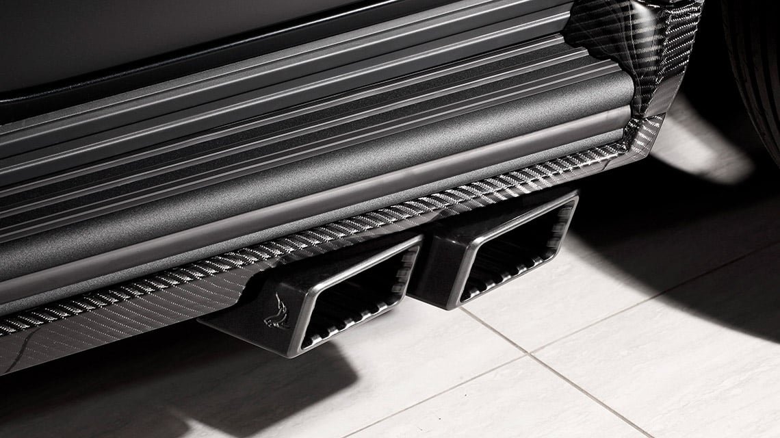 Top Car Design carbon side steps and exhaust tips for Mercedes-Benz G63 AMG W465